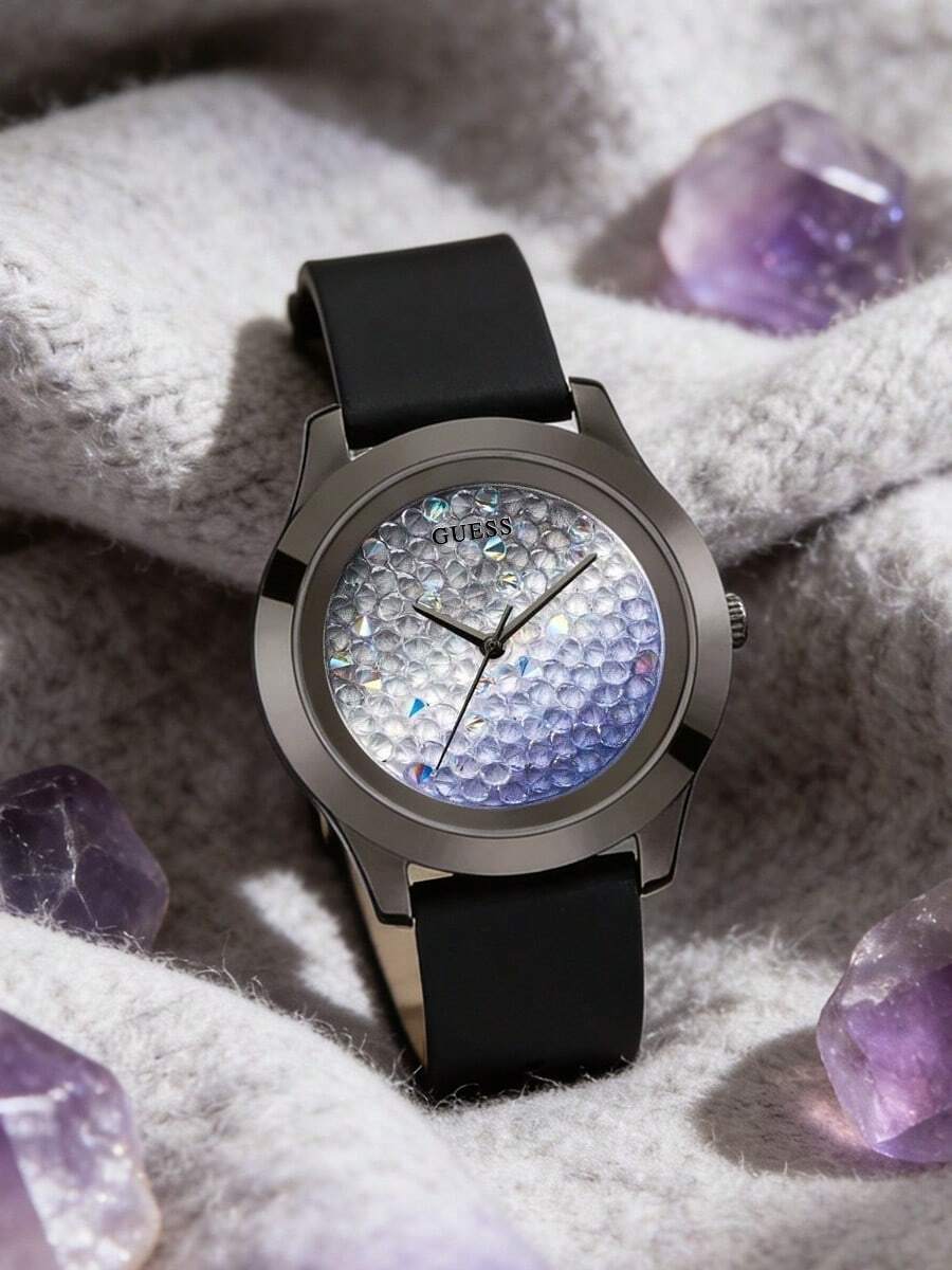 Guess Women's Quartz Watch, Stainless Steel Case, Leather Strap, Quartz Mechanical Waterproof, Suitable For Daily Gatherings And Other Occasions W1223L4 - Blue - View 1