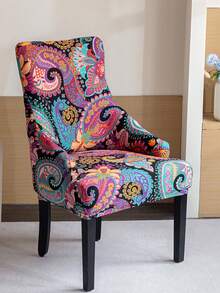 1/4/6pcs Vintage Irregular Chair Cover Set, Removable High Backrest Chair Slipcover, Suitable For Dining Table Chairs, Stools, Nordic Style - YHCGYT05 - View 2