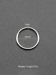 1 chiếc khuyên mũi septum cỡ lớn, từ 12G/2mm đến 00G/10mm, làm bằng thép không gỉ 316L, kiểu bấm gập, không mối nối, khuyên tai dạng vòng, trang sức xỏ khuyên unisex. - Vòng mũi tròn - Xem 42