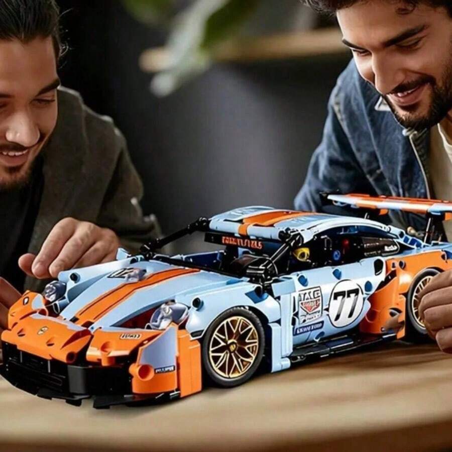 1300pcs Racing Car Building Block Set, Sports Car Model, MOC Building Blocks Toy Car, Home Decor, Adult Assembly Blocks Toy, Suitable For Collection, Perfect Gift For Enthusiasts, Birthday/Valentine's Day Gift - Multicolor - View 1