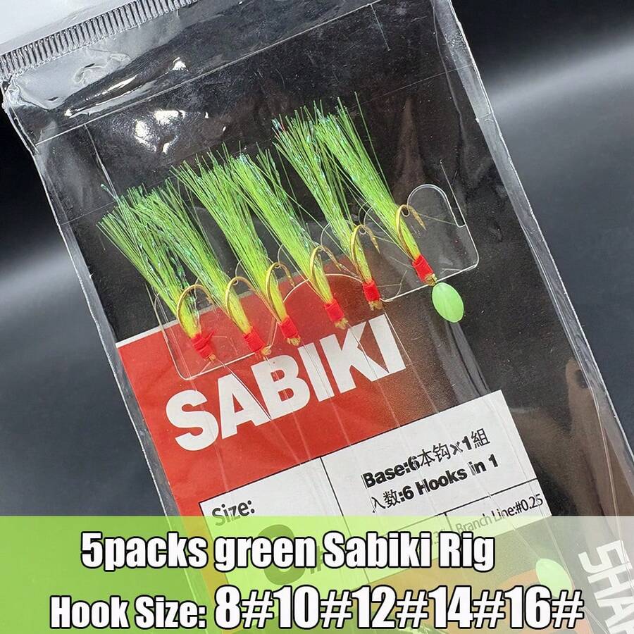 TAVERIKO 5 Bags/30 Hooks European-Style Sabiki Rig With Glow Beads And Lifelike Small Fish, Suitable For Atlantic Mackerel, Pacific Sardine, Northern Anchovy, Atlantic Menhaden/Bunker, Mullet, Striped Bass, Tuna, Fishing Accessories