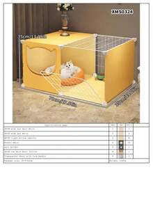 Movable Cat Cage For Indoor Home Use, Suitable For 1 Bedroom 1 Living Room 1 Bathroom, Cat House, Dog Cage, Space-Saving - Multicolor - View 20