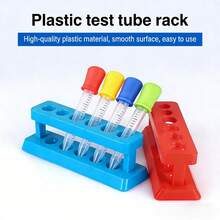OBOVAY 1 Set - Soporte para tubos de ensayo de plástico y kit de experimentos científicos, soporte para tubos de ensayo multicolor con múltiples orificios, incluye tubos de centrífuga graduados y pipetas, suministros de laboratorio duraderos, adecuado para el aprendizaje STEM, proyectos de ciencias escolares, experimentos en casa y exploración científica, perfecto para estudiantes, maestros y entusiastas de la ciencia, temporada de regreso a clases - Serie de 6 hoyos - Ver 1