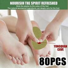 100pcs/80pcs/20pcs Moxa Foot Patches, Heating Care Stickers For Foot & Body Care, Relax Mind - Green - View 4