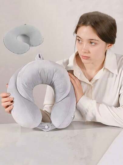 Ergonomic Travel & Office Pillow, Lightweight Portable Neck Pillow Suitable For Airplane, Car, Bed, Compressed Design Fits S-Shaped Neck