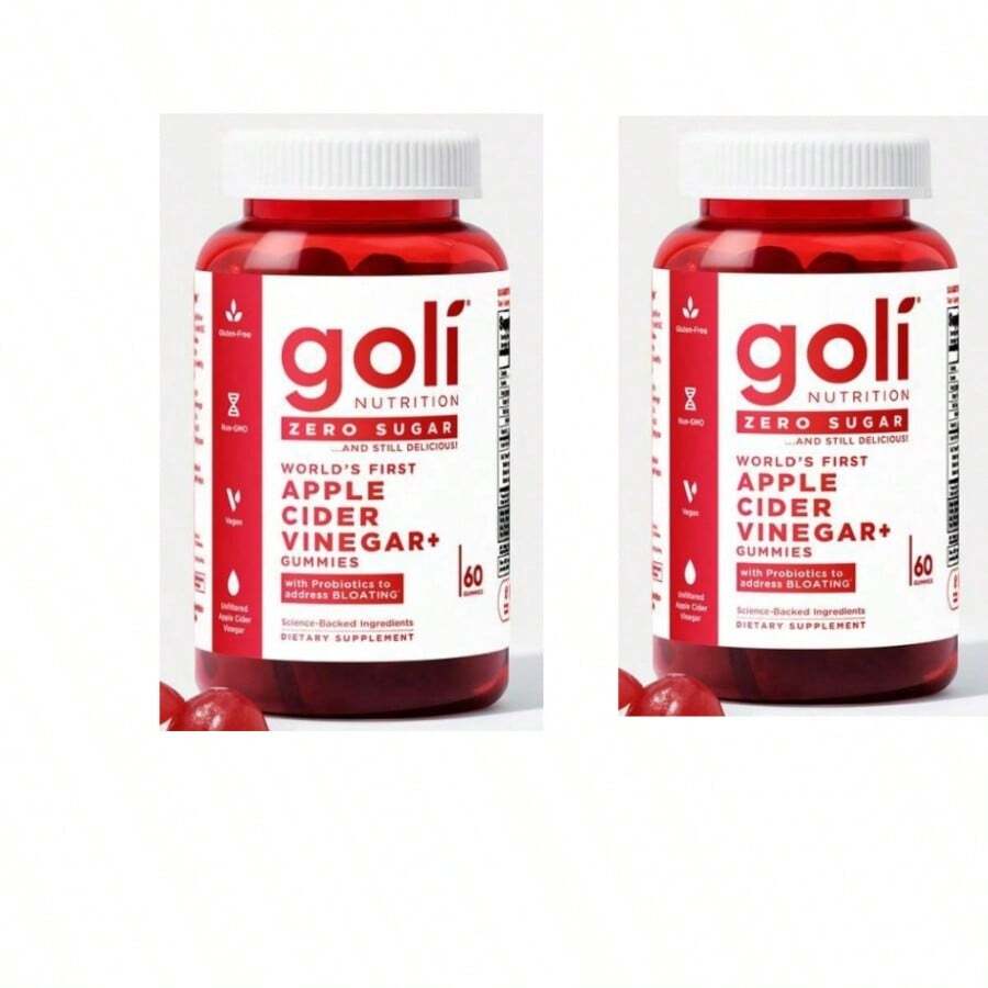Miriyalyad Goli Zero Sugar World's First Apple Cider Vinegar Gummies - Vitamin B12, Probiotics To Address Bloating. Vegan, Plant Based, Non-GMO, Gluten-Free & Gelatin-Free - 2PCS - 查看 1