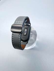 1 dây đeo da cho đồng hồ thông minh , dây đeo từ tính gập thoáng khí thời trang, phù hợp với Mi Band 8/9/10/NFC - Xám - Xem 2