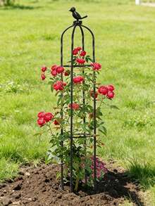 2/3/4 Tier Decorative Garden Trellis, Plant Climbing Support Cage Suitable For Vines, Flowers, Potted Plants, Vegetables, Tomatoes, Beans, Cucumbers, Outdoor Patio Garden Decor, Floral Climbing Rack - Plant Climbing Frame - View 5