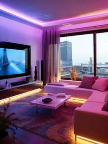Tira de luz inteligente RGB, luz LED de 99,06-2999,74 cm, luces inteligentes RGB para TV, tiras de luz LED para decoración de habitaciones, control remoto de 24 teclas y control de aplicación, cambio de ritmo, brillo y dinámica, para sala de estar, dormitorio, decoración de fiestas de Pascua, Día de la Madre y bodas, dormitorio, sala de estar, techo, regalos navideños, decoración de fiestas de Navidad y bodas - luz de color - Ver 9