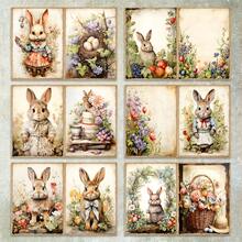 36 tờ giấy nền hình thỏ Phục Sinh khổ A5, thích hợp cho sổ lưu niệm, tranh ghép, thiệp chúc mừng, album ảnh và các sản phẩm thủ công. - Hình chữ nhật - Xem 3