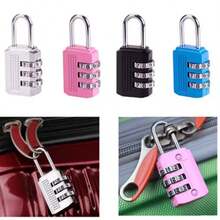 1pc/2pcs/4pcs Combination Lock, Alloy 3-Digit, For Wardrobe, Suitcase, Gym, Locker (Random Color) - Multicolor - View 1