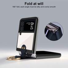 Ốp điện thoại trong suốt mạ điện có vòng giữ điện thoại cho Galaxy ZFlip3/Flip4/Flip5/Flip6, ốp bảo vệ điện thoại đa năng thời trang, ốp chống rơi vỡ dành cho cả nam và nữ. - Nhiều màu - Xem 6