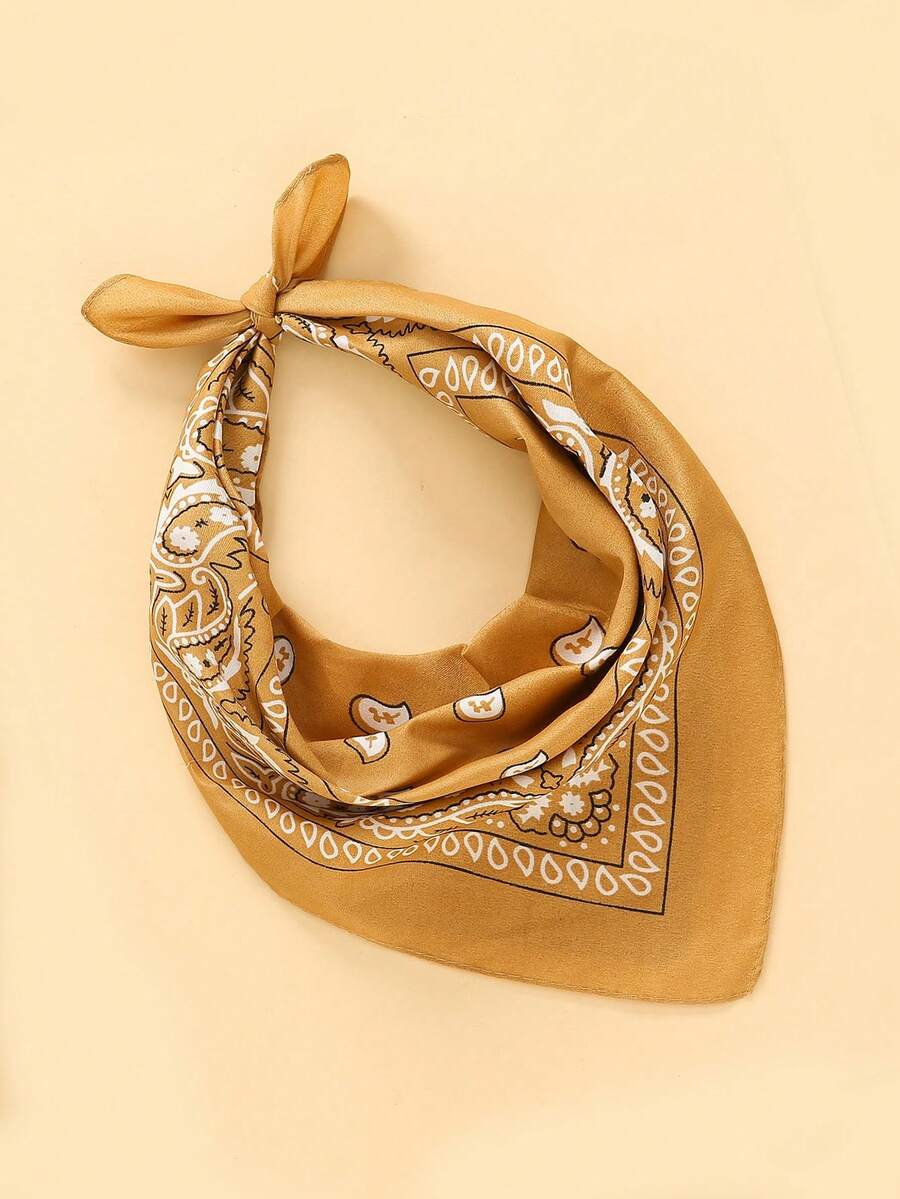 Khăn choàng họa tiết Paisley thời trang đường phố - Màu Khaki - Xem 1