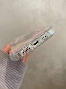Ốp lưng điện thoại hình trái tim đính gương, tương thích với iPhone 16/7/8/11/12/13/14/15/X/XR/Xs/Plus/Pro/Pro Max/SE2, một chiếc ốp bảo vệ điện thoại bền, thời trang và dễ thương. - Trong sáng - Xem 3