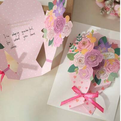 1 Bộ Thiệp Chúc Mừng 3D Cho Ngày Của Mẹ, Sinh Nhật, Lễ Hội, Lễ Tạ Ơn, Lời Chúc Tốt Đẹp Nhất Và Thiệp Tin Nhắn, Bao Gồm 1 Tấm