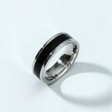 1pc Vintage Titanium Steel Ring For Men, Inner Diameter 1.8cm - Black - View 4