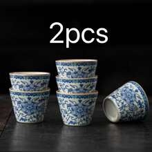 Bộ 2/4/6 tách trà gốm, tách trà chiều kiểu cổ điển, tách trà nung kiểu Ru với họa tiết hoa sen uốn lượn, có thể dùng làm tách tiếp khách, tách cá nhân, tách trà công phu, tách cà phê, thích hợp cho tiệc văn phòng, tiếp khách, sử dụng hàng ngày trong gia đình. - Nhiều màu - Xem 10