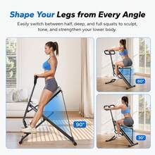Squat Machine, R07 2 In 1 Squat Rowing Machine, Easy Setup & Foldable Exercise Equipment, Glute Trainer Machine, Glutes & Leg Home Workout Machine - Black - View 3
