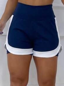 Double-Layer Fitness Shorts For Gym Use, With DryFit Detail. - 藏蓝色 - 查看 3