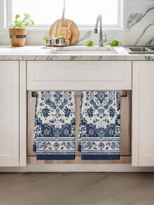 1/2/4 Peças Toalhas de Cozinha Florais de Secagem Rápida - 40 x 60 cm, Panos de Prato de Poliéster Ultramacio com Padrões Vibrantes de Flores Silvestres e Geométricos, Perfeitos para Casa, Casamentos e Presentes de Inauguração - Multicolorido - Visão 5