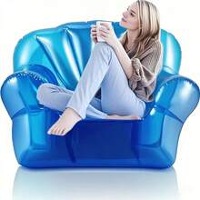 Retro Style PVC Inflatable Sofa - Multifunctional Foldable Leisure Chair, Space-Saving, Quick Inflation, Suitable For Dorm, Patio And Outdoor Camping - One Size - View 11