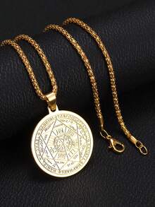 七大天使守护项链，不锈钢所罗门封印吊坠，金/银/黑三色可选，男女皆宜的基督教宗教饰品，适合日常佩戴、祈祷、教堂活动、寻求精神庇佑，亦可作为复活节、母亲节、父亲节、生日、节日礼物。 - 項鍊 - 查看 4