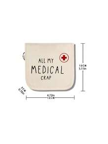 Portable Mini Medicine Bag, Multiple Style First Aid Pouch With Funny Medical Quotes, Compact Travel Pill Organizer For Medications & Bandages, Ideal For Travel, Daily Use & Emergencies, Suitable For Adults, Students & Pet Owners, Perfect For Easter, Travel Gifting & Emergency Prep, Versatile As Medical Bag, Pill Case & First Aid Kit - Multicolor - View 11