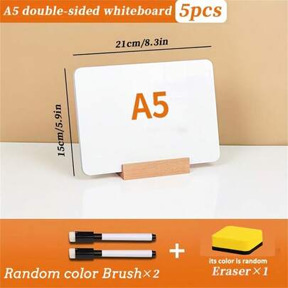 Erasable Whiteboard, Comes With 2 Random Color Markers, 1 Eraser And 1 Stand, Double-Sided Writing, Vertical Mini Whiteboard, Includes Whiteboard Markers And Eraser For Office And School Supplies > Presentation Supplies > Whiteboards