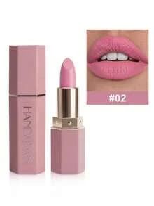 6-Sided Matte Moisturizing Lipstick, Velvet Finish, Single Piece, Long-Lasting Color, Fashionable Luxury Lipstick, Suitable For Halloween, Christmas And Holiday Makeup, Party And Daily Makeup, Holiday Travel Essential Cosmetics, Net Weight: 3.5g, Face Painting, Cosmetics, Suitable For Women, Suitable For Winter/Spring, Ideal For Y2K Fancy Fashion, Suitable As Birthday/Valentine's Day/Mother's Day Gift, Essential For Carnival Party, Best Color Choice - 02 Peach - 查看 1