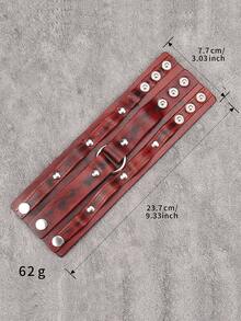 1条宽版双层皮手链，中世纪风格腕带，男女皆宜的复古铆钉合金圈形手链，适合摇滚音乐节服装 - 手鐲 - 查看 10