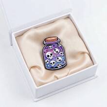 Dark Style Skull Drift Bottle Brooch, Colorful Gradient Ins Style Badge, Cross-Border Personalized Accessory, Purple Blue Colorful Punk Style Badge, Dark Punk Cross-Border Accessory - A - View 5