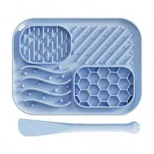 Bộ thảm ăn chậm bằng silicon bao gồm thảm ăn chậm, cỏ nhân tạo cho mèo, bát ăn và dụng cụ mở hộp cán dài. - Nhiều màu - Xem 13