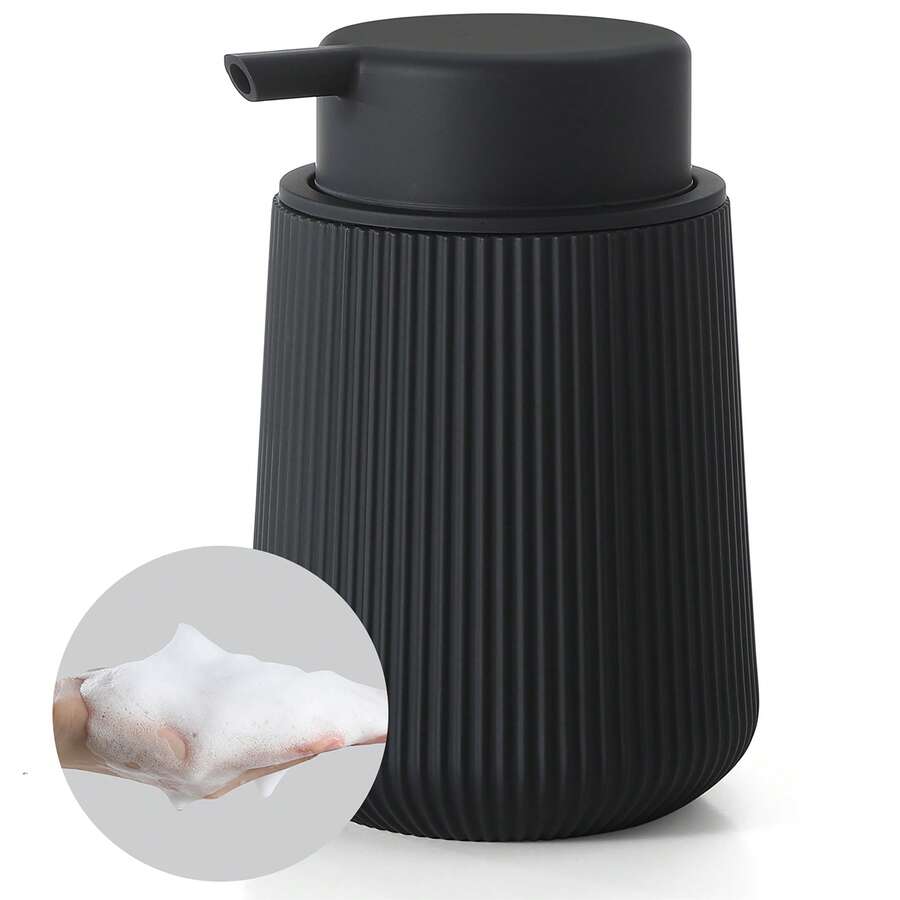 现代简约泡沫皂液器（黑色），适用于浴室、厨房台面、酒店和俱乐部等装饰场景