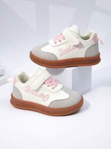 Infant/Toddler Girls' Casual Flat Sports Shoes, Hook And Loop Closure, Cute Campus Style, Spring/Autumn - Pink - View 3