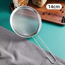1pc/3pcs (M-XL-XXL) Fine Mesh Strainer, Stainless Steel Colander Spoon, Multi-Purpose Kitchen Tool For Sifting Flour, Tea Leaves, Fried Food, Coffee Powder, Juice, Cooking And Baking - Silver - View 14