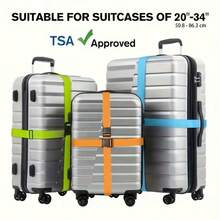 4pcs Set: Luggage Straps + Luggage Tag, 2M Long Nylon Packing Belts, Airline Identification Tags, Travel & Business Commute Luggage Accessories - Multicolor - View 6
