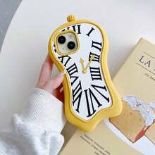 Cute 3D Melting Clock Silicone Phone Case For 17/16/15/14/13/12/11 Pro Max/Plus XS/XR/X/7/8 Series, Dali Inspired Wavy Clock Design, Fun Yellow Protective Cover Anti-Scratch For Men/Women Anti-Drop Anti-Slip Skin-Friendly Material Waterproof Great Gift For Family/Couples/Friends Minimalist & Creative Design Shock-Proof Anti-ShockValentine's Day Gift Giving Cheetah Print Summer Ldeal Holiday Present Custom Phone Case Waterproof Anti-Fall Scratch Resistant Stitch Holiday Limited Edition New Year Special Offer Add A Festive Touch  Case 1 Hot Selling Item 13 Case Genycase Minimalist New Style Holiday Gift - Mixed Colors - View 6