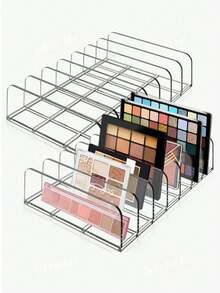 Hộp đựng phấn mắt trong suốt, 7 ngăn, thích hợp để trên bàn trang điểm, tủ quần áo, tủ đựng đồ trong phòng tắm. - trắng - Xem 12