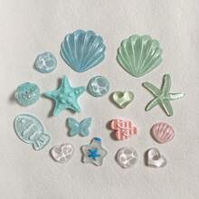 16pcs/Set Summer Shoes Decoration, Shell, Starfish, Fish, Butterfly DIY Sandal Garden Shoe Accessories, Party Gift - Multicolor - View 6