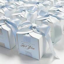 3 hộp quà tặng tiệc lễ hội, hộp quà cưới thắt nơ bằng giấy bạc, hộp quà tặng đám cưới - Hộp - Xem 2