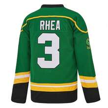 #3 Ross The BOSS Rhea 绿色四叶草冰球球衣，带 EMHL 徽章，刺绣号码，休闲运动冰球衫，节日礼物 - 綠色 - 查看 4