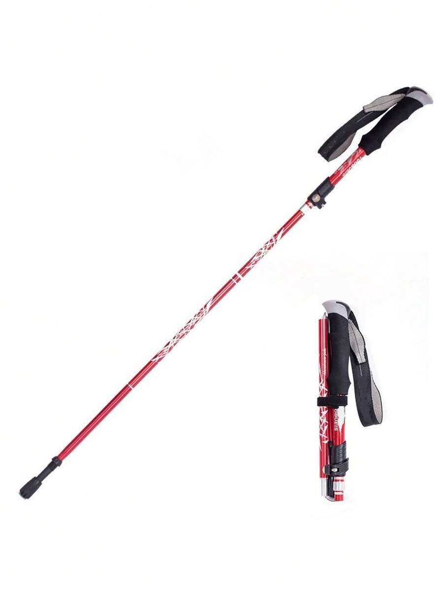 7075铝合金折叠登山杖，高度可调节，轻便防滑，适合徒步和越野跑，男女通用