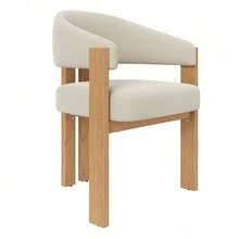 Dining Chairs - Beige + Natural + Flannelette + Metal + Set Of 2-1 - View 9