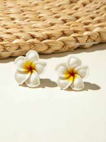 imoli 1 Đôi bông tai hình hoa cúc bằng nhựa mềm mại, thích hợp cho nữ, quà tặng cho mùa tốt nghiệp. - Nhiều màu - Xem 7