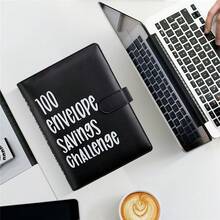 Sổ tay thử thách tiết kiệm 100 ngày năm mới 2026, sổ ghi chép ngân sách với phong bì đựng tiền xu, phương pháp tiết kiệm đơn giản và thú vị kèm 100 phong bì tiền mặt. - đen - Xem 9