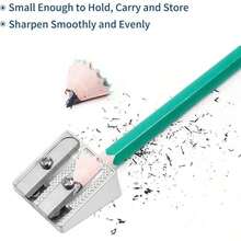 3pcs Metal Double Hole Pencil Sharpener, Manual Silver Pencil Sharpener, Suitable For Children, Home, School, Office Stationery - Multicolor - View 3