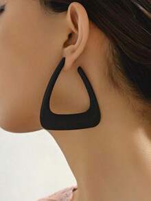 1 Pair Vintage Geometric Minimalist Exaggerated Triangle Earrings, Suitable For Daily Wear By Women - 黃金 - 查看 7