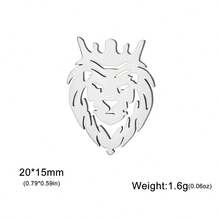 Hollow Lion Brooch, Stainless Steel Hiphop Chic Versatile Backpack Accessory - Silver - View 9