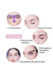 8pcs Eyebrow Shaping Stencils, Suitable For Beginners, Makeup, Affordable, Room Decor, Vanity, Travel, Bedroom, Makeup Accessories, Christmas Gift Filler, Makeup Tools, Budget-Friendly, Gift, Women's Gift, Christmas Gift, Freebie, Travel Essentials - Multicolor - View 7