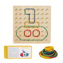 Juguete de tablero de clavijas, rompecabezas educativo de reconocimiento de formas para niños, desarrolla la habilidad manual y el emparejamiento de formas, juguete para padres e hijos - Multicolor - Ver 5